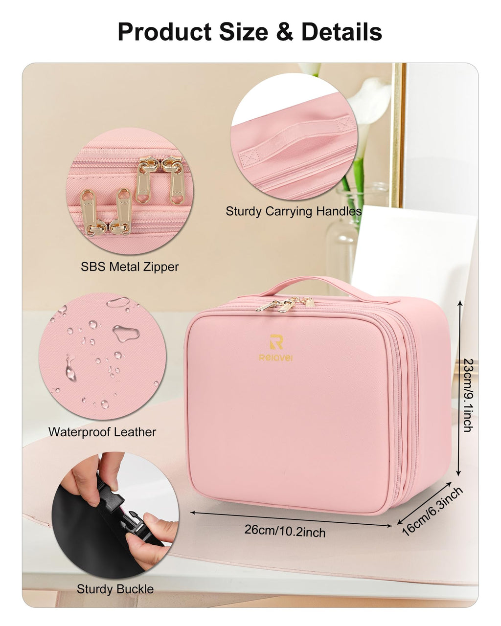 Travel Makeup Bag With LED Mirror
