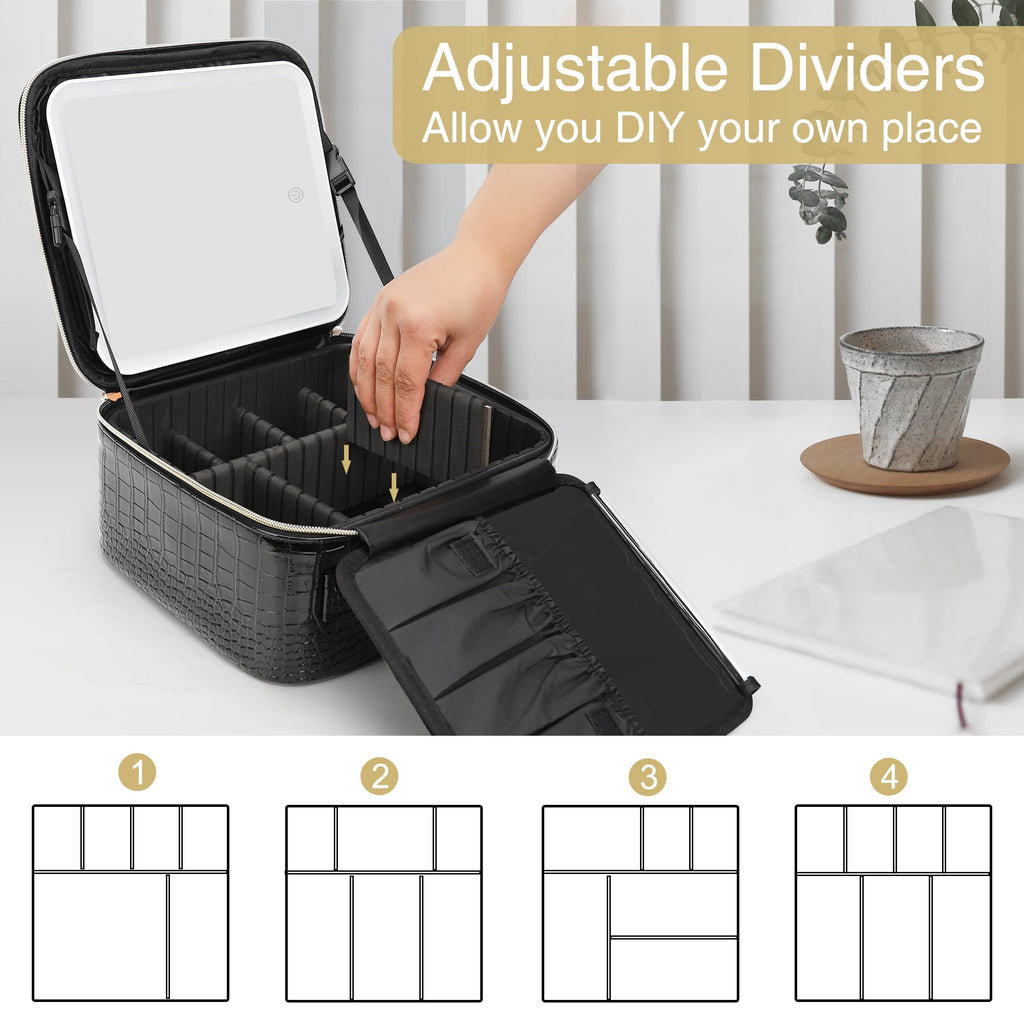 Travel Makeup Bag With LED Mirror