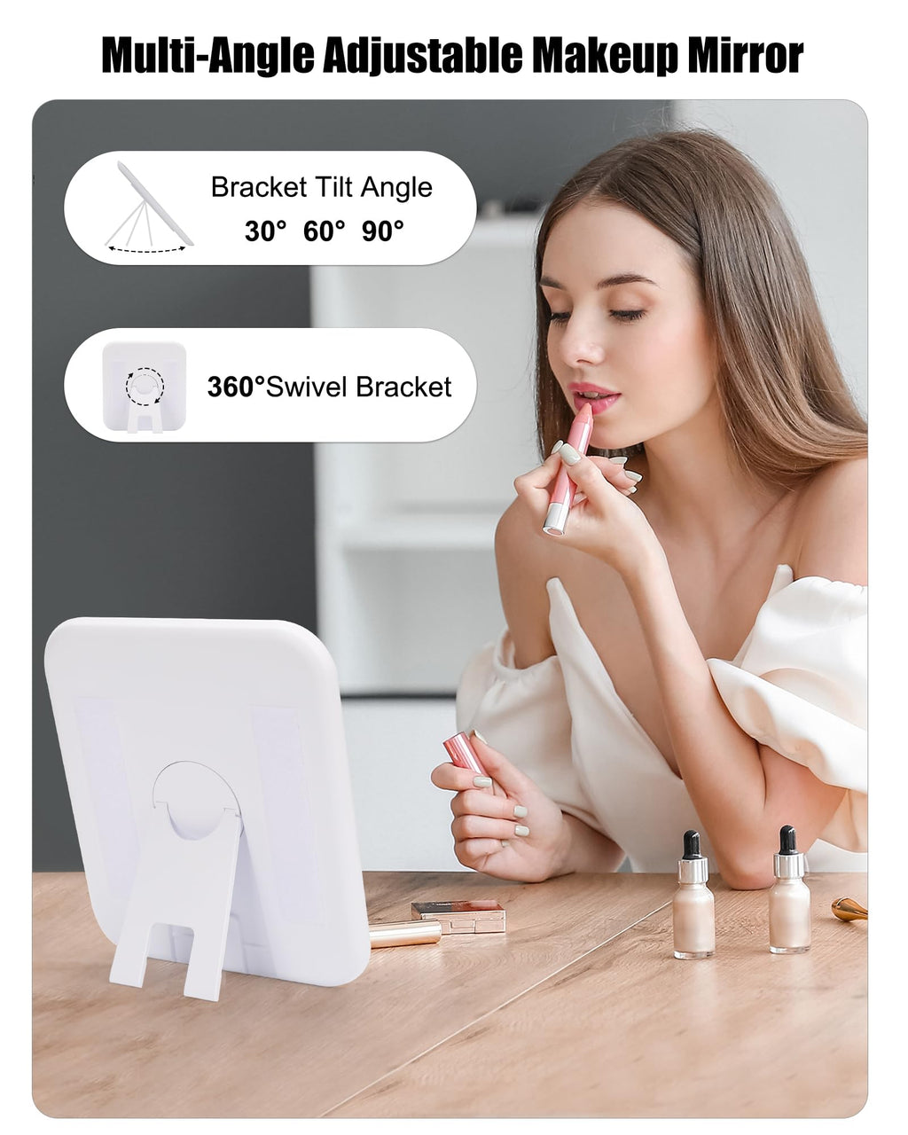 Travel Makeup Bag With LED Mirror