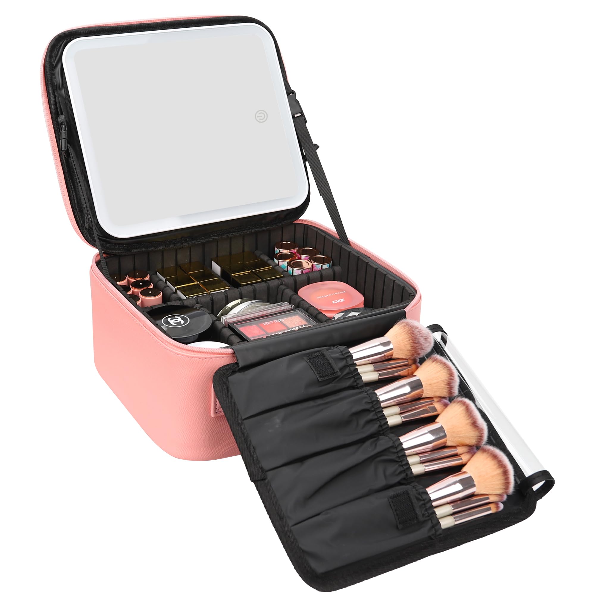 Travel Makeup Bag With LED Mirror