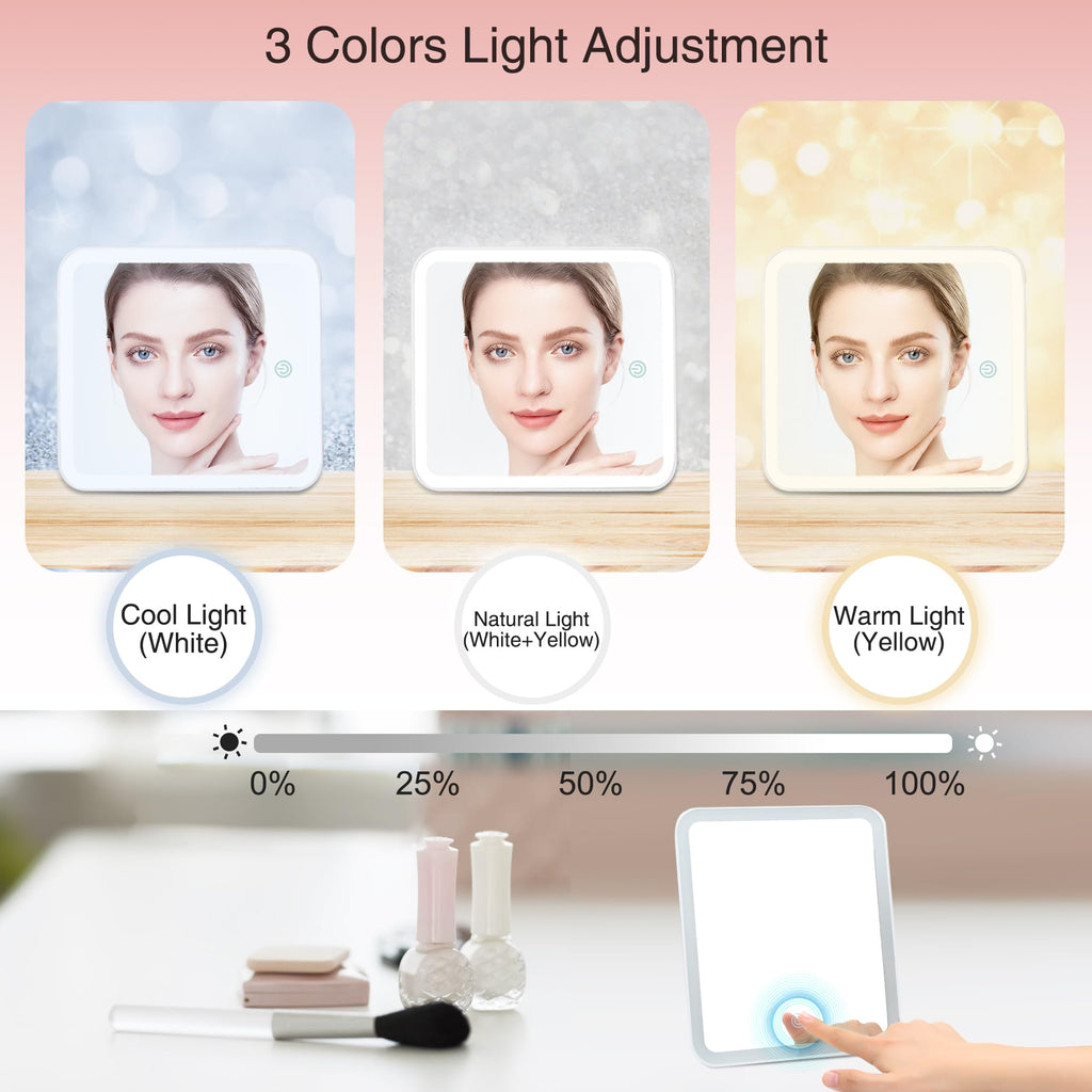 Travel Makeup Bag With LED Mirror