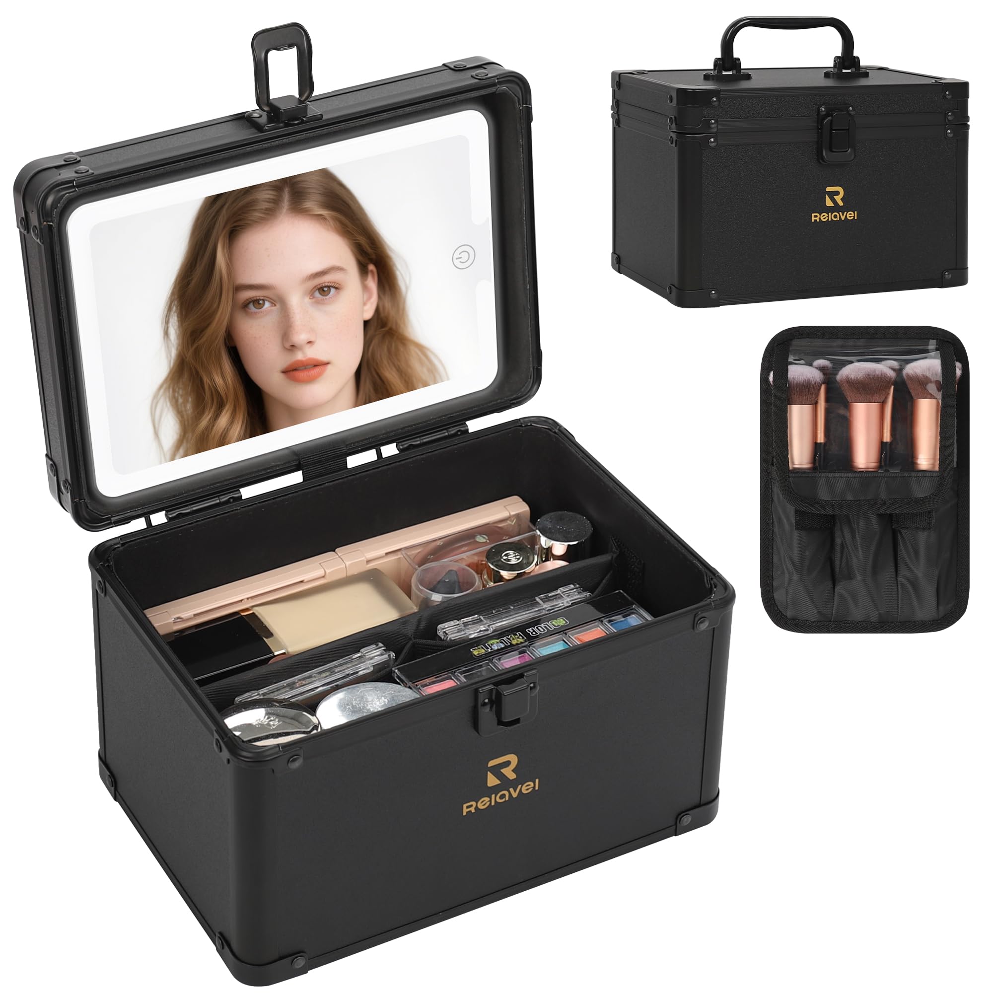Travel Makeup Bag With LED Mirror