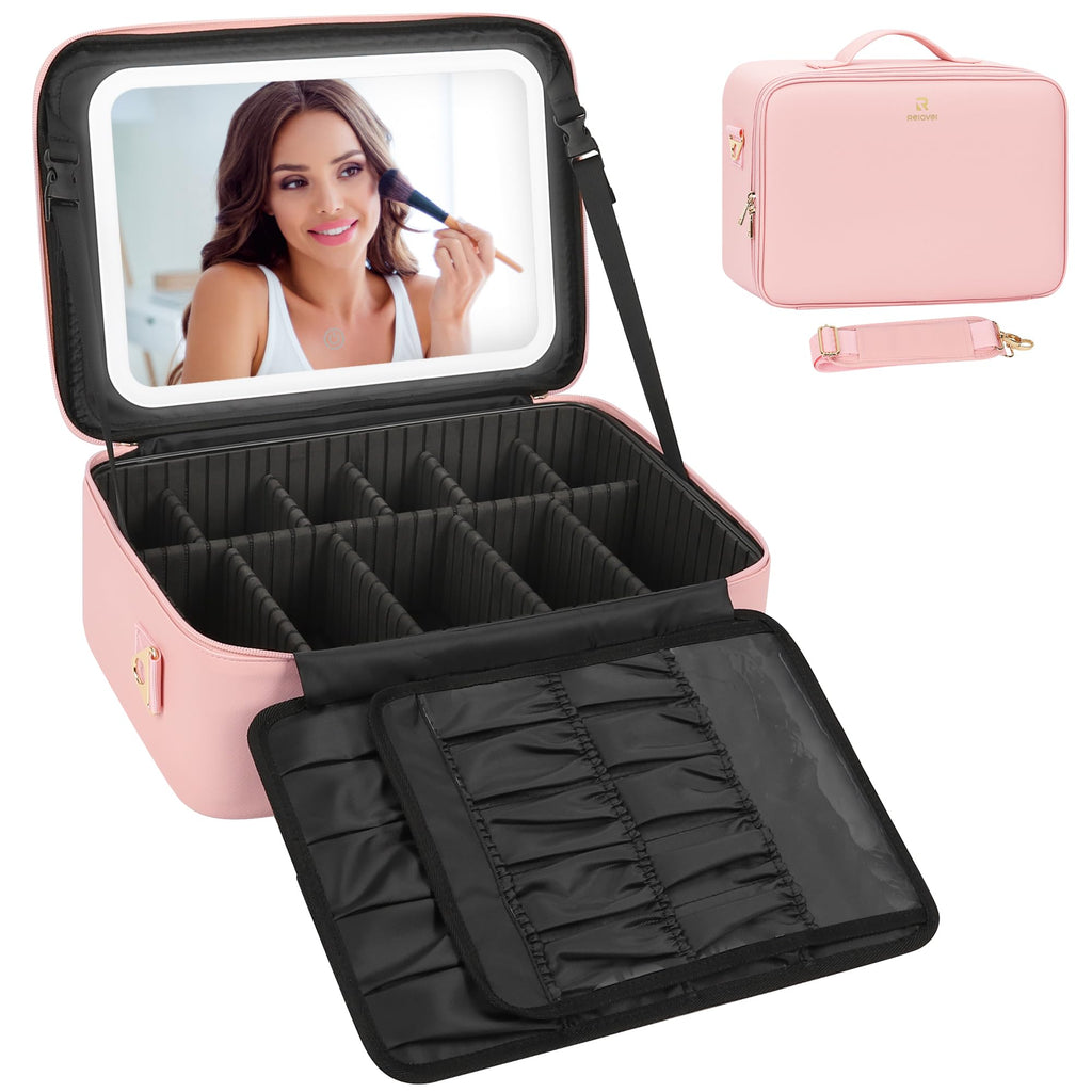 Travel Makeup Bag With LED Mirror