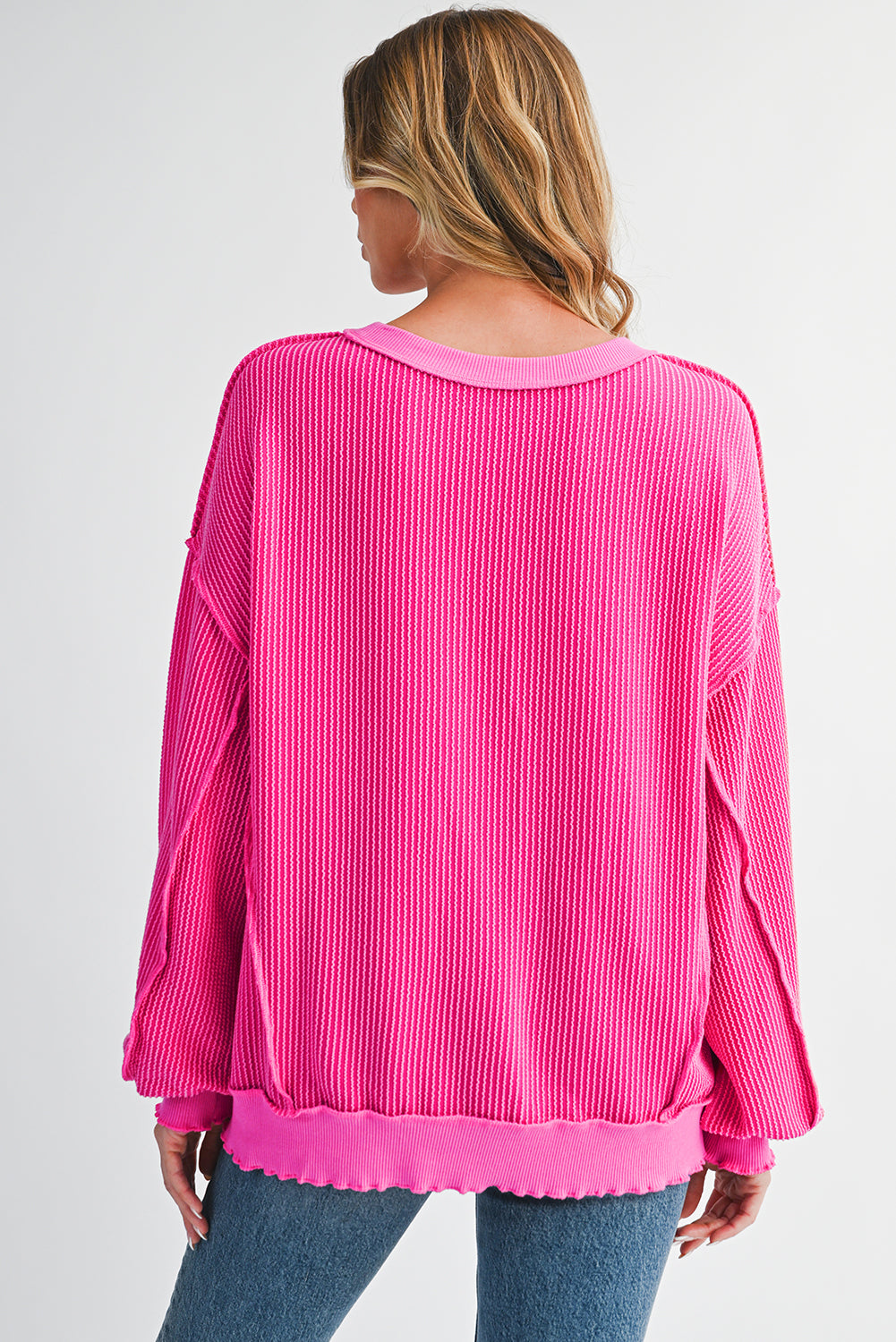 Twisted Ribbed Long Sleeve Top