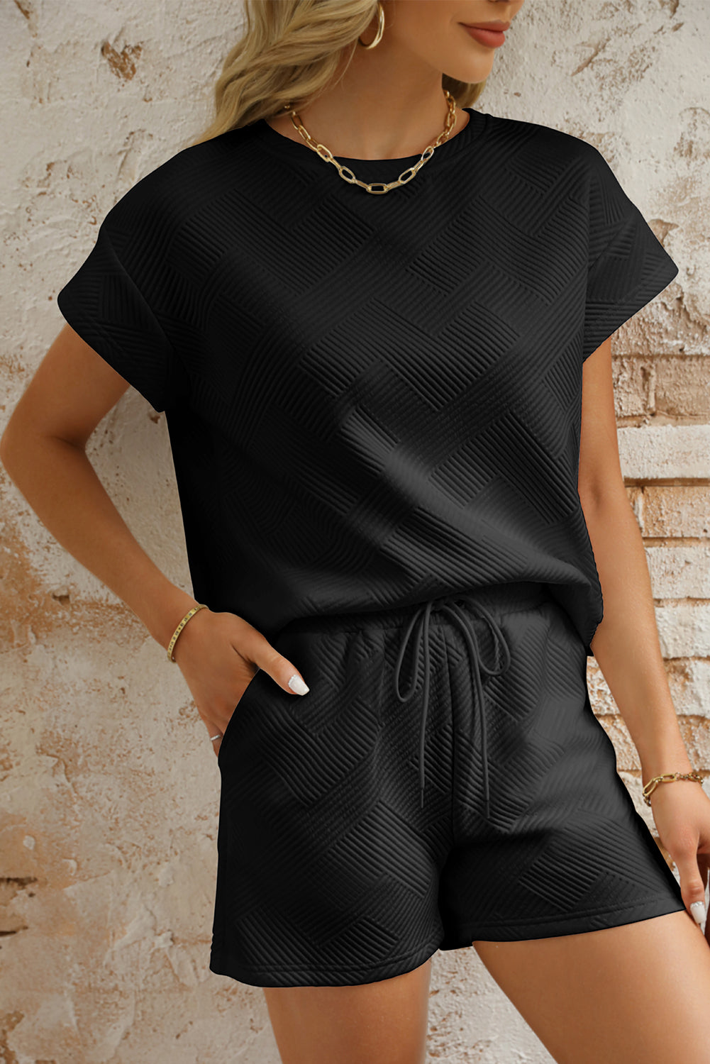 "Totally Textured" Top & Shorts Set