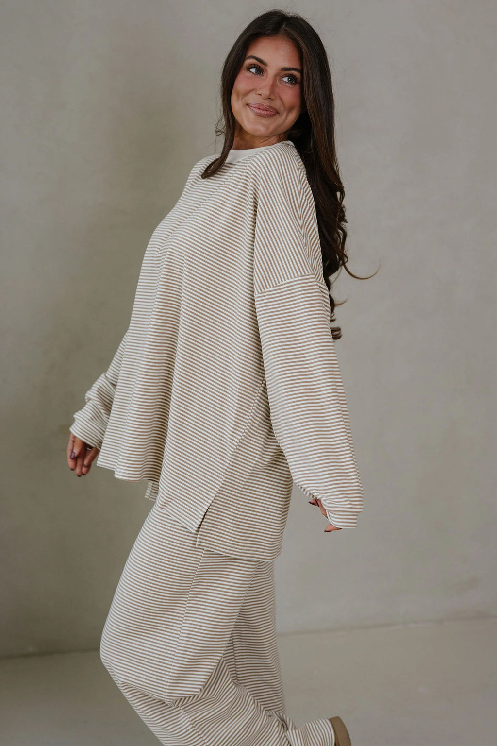 "Sleek and Striped" Long Sleeve & Pant Set