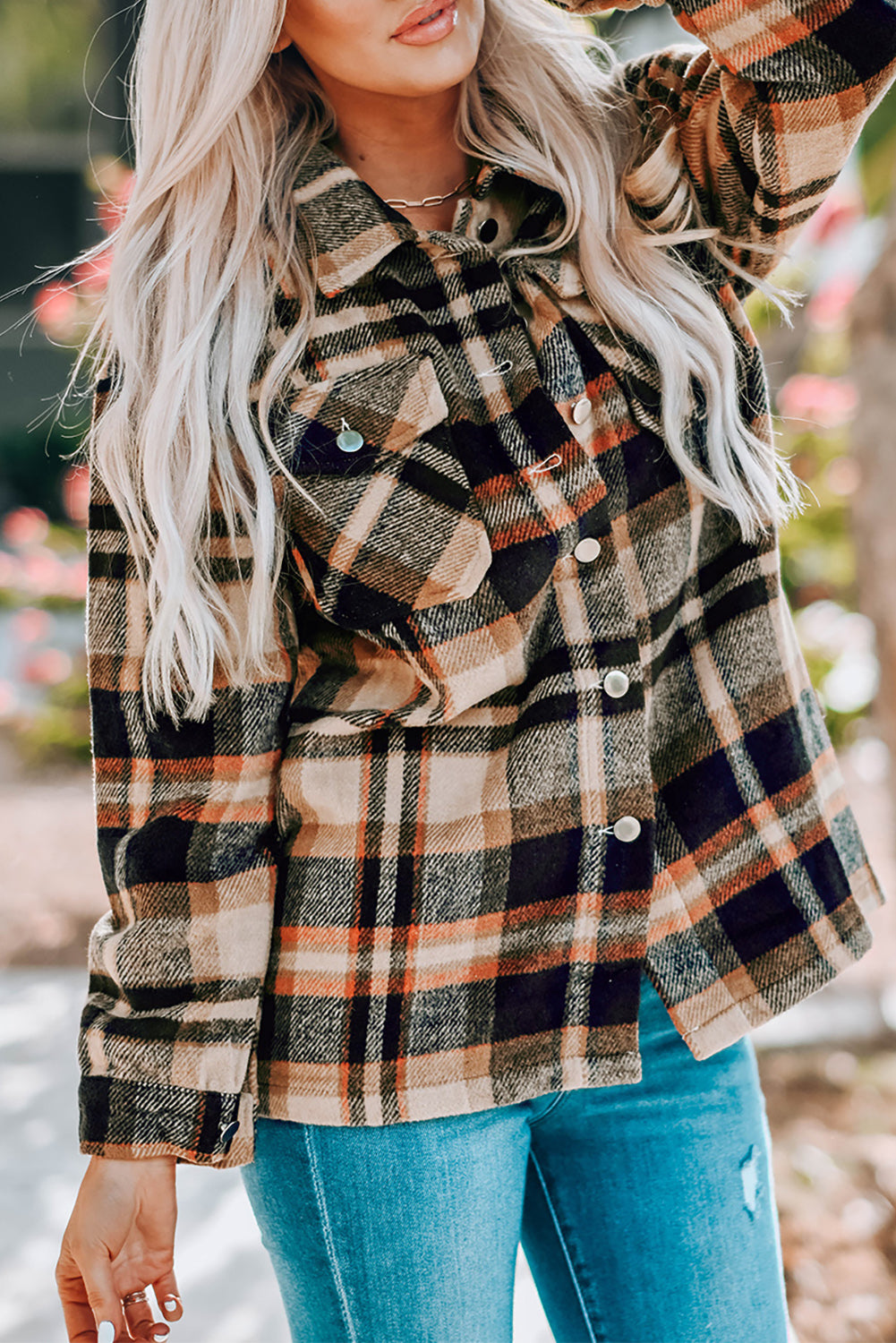 "Go for Geometric" Plaid Shacket