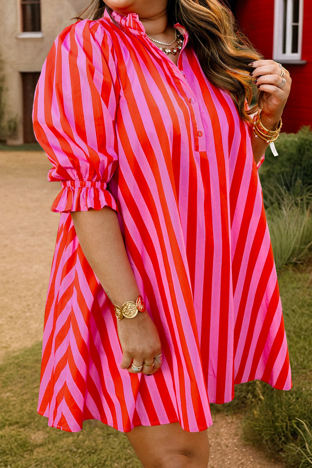 "Sexy In Stripes" Plus Size Dress