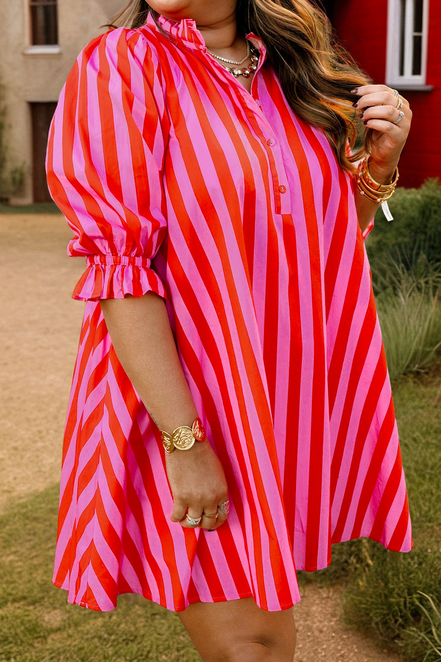 "Sexy In Stripes" Plus Size Dress