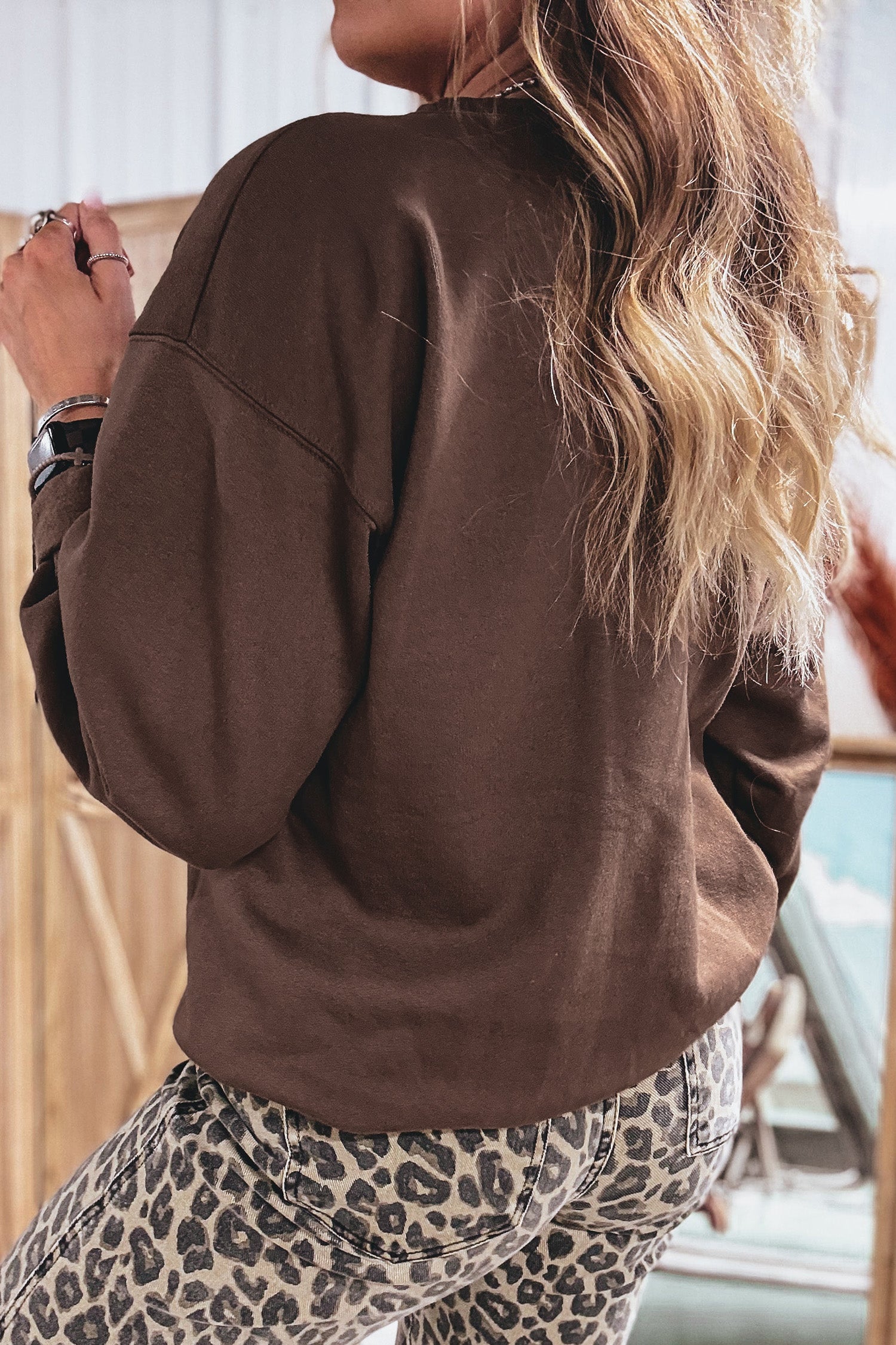 "PRAY" Embroidered Pullover Sweatshirt