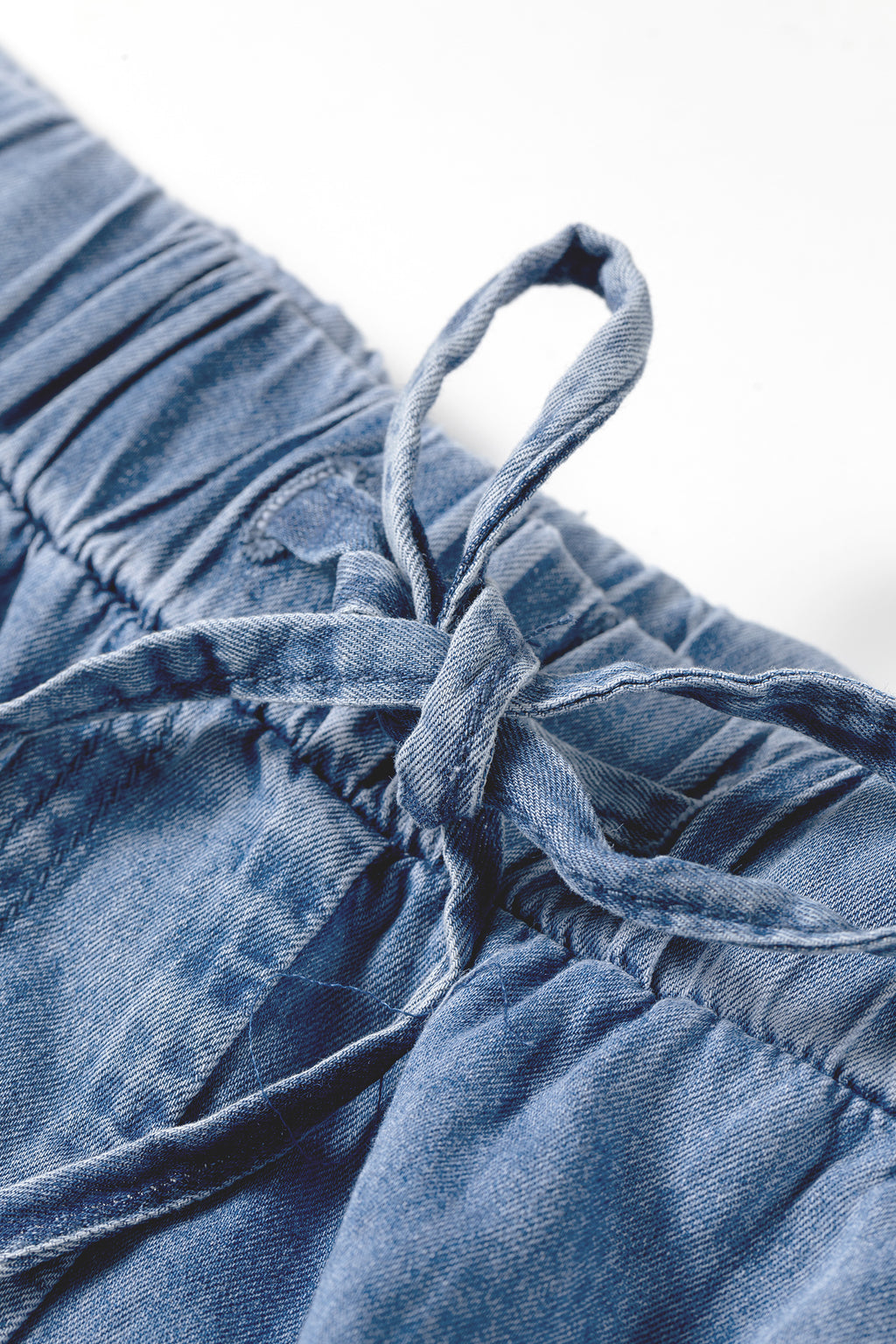 Dusk Blue Tiered Raw Edge Ruffled Plus Size Wide Leg Denim Jeans