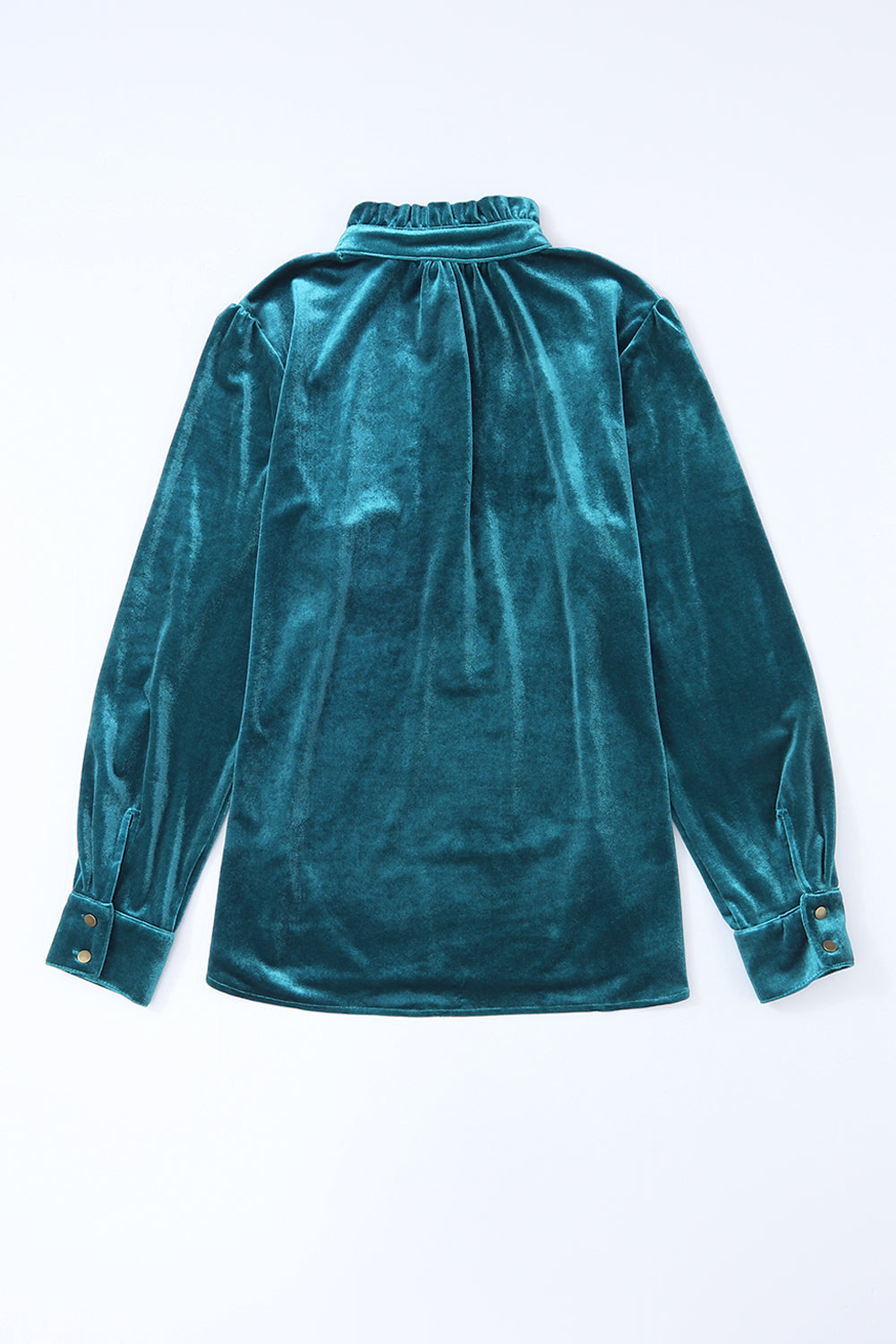 “Frilled” Mock Neck Velvet Top