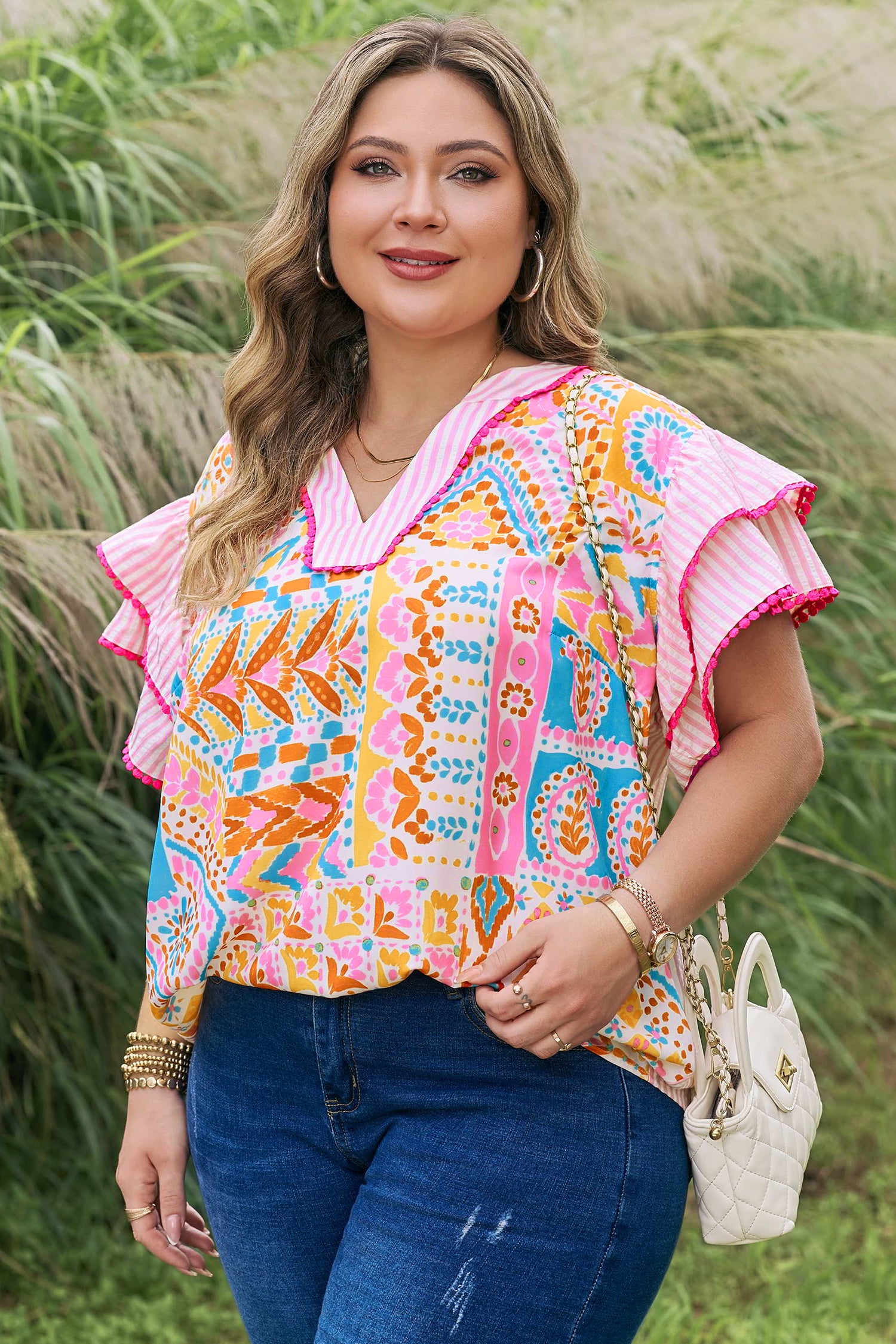 "Pretty Playful" Plus Size Blouse