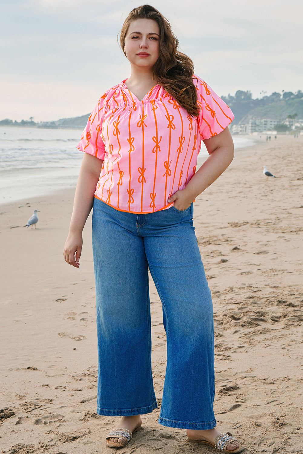 "Brillant In Bows" Plus Size Top