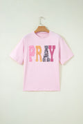 "PRAY" Sequin Patched Graphic Tee