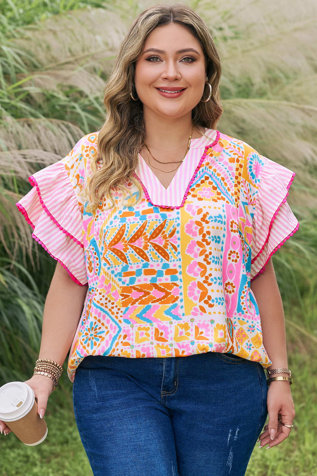 "Pretty Playful" Plus Size Blouse