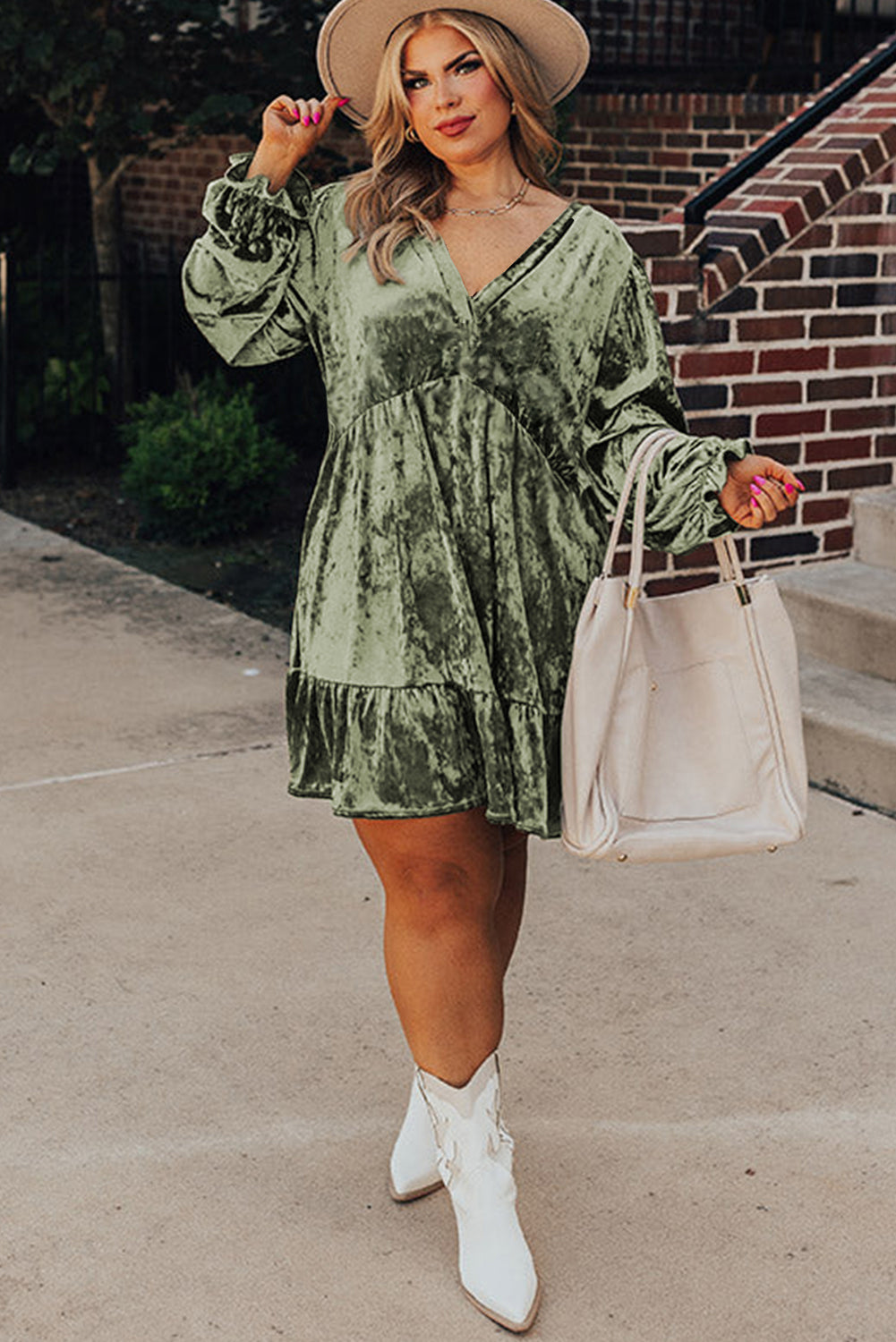 “Very Velvet” Babydoll Plus Size Dress