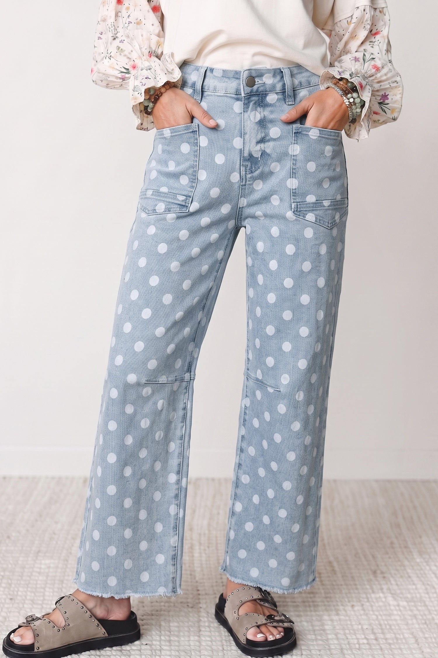 "Pretty In Polka Dot's" Casual Slim Fit Jeans