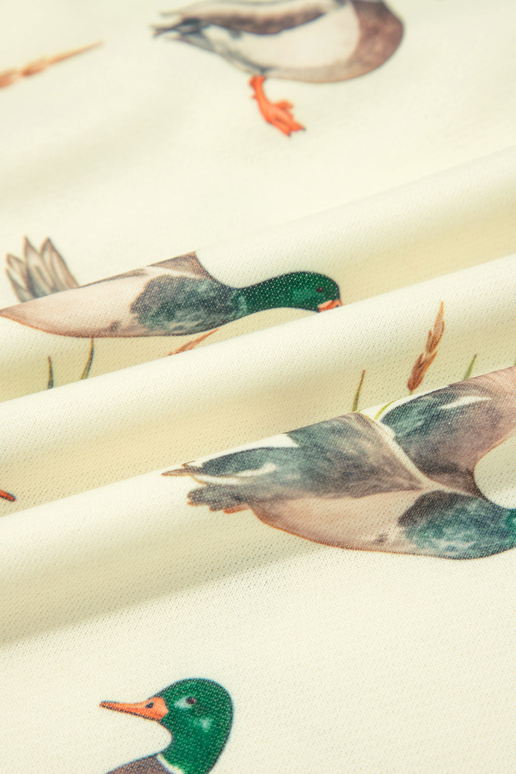 "Pretty Mallard" Patchwork High Neck Pullover
