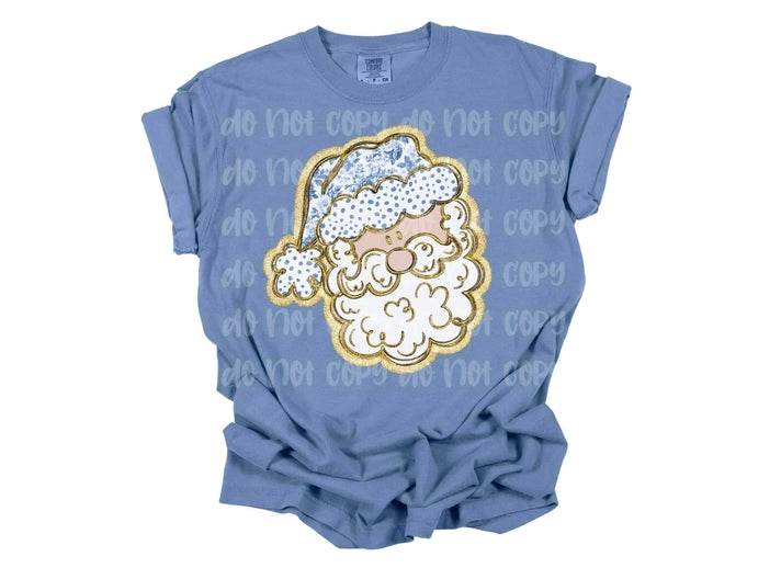 Blue Santa Chinoiserie Hat Tee