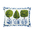 Blue Chinoiserie Leopard Print Topiary Hook Pillow