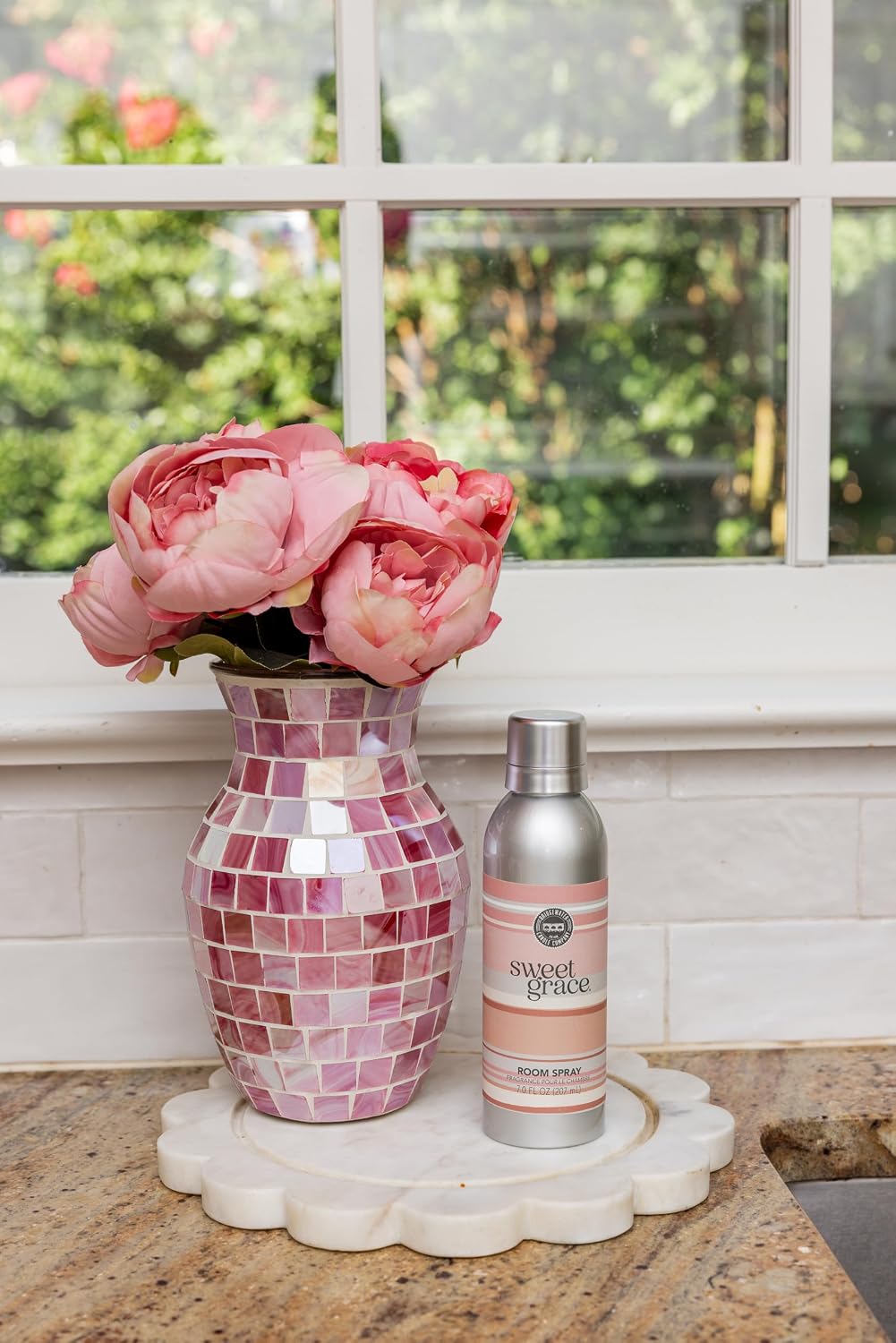 Bridgewater Candle Sweet Grace Collection Scented Non-Aerosol Room Spray | Passion Fruit, Sparkling Tea, Patchouli Air Freshener | 7 oz | Long Lasting Room Freshener | Home Fragrance