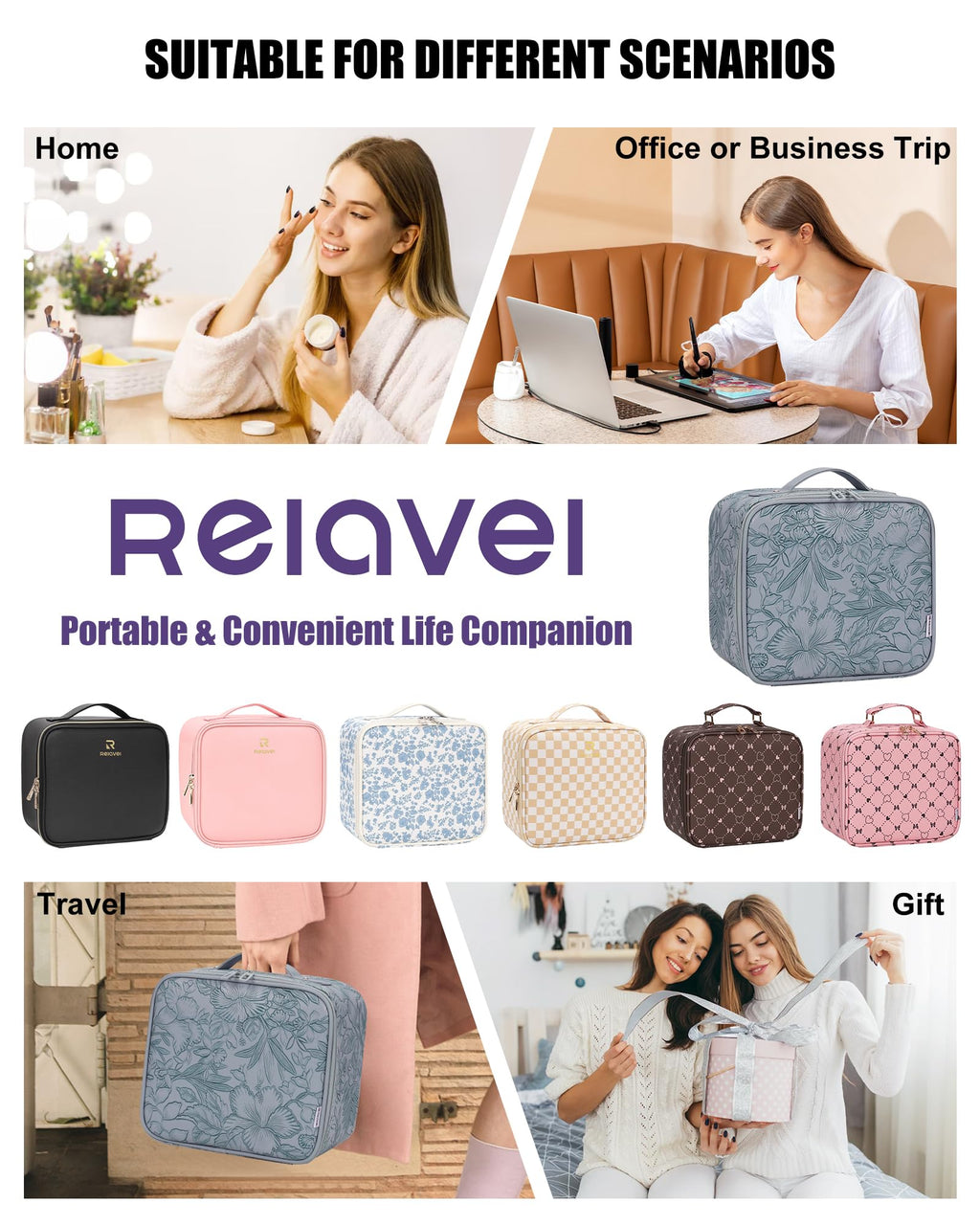 Travel Makeup Bag With LED Mirror