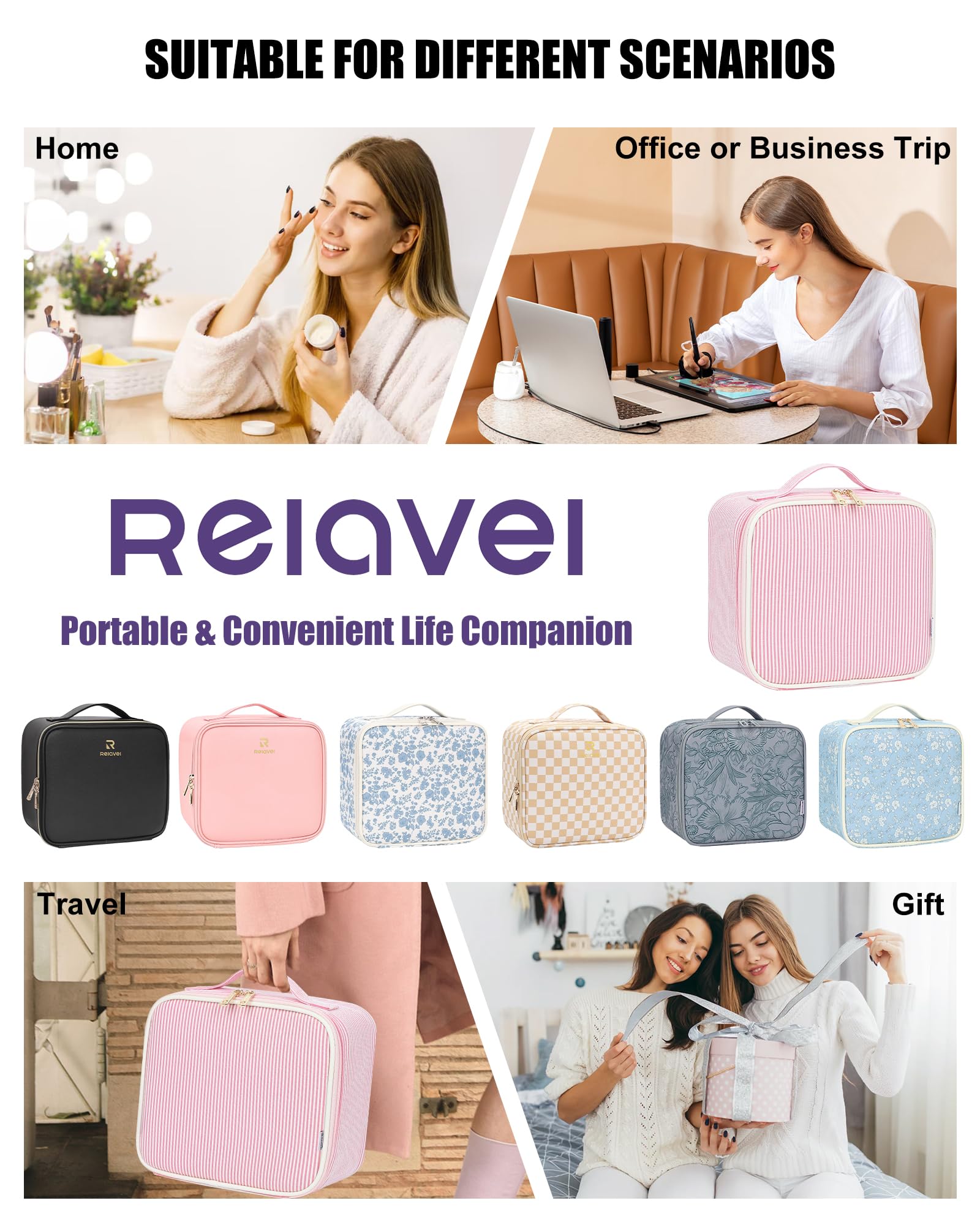Travel Makeup Bag With LED Mirror