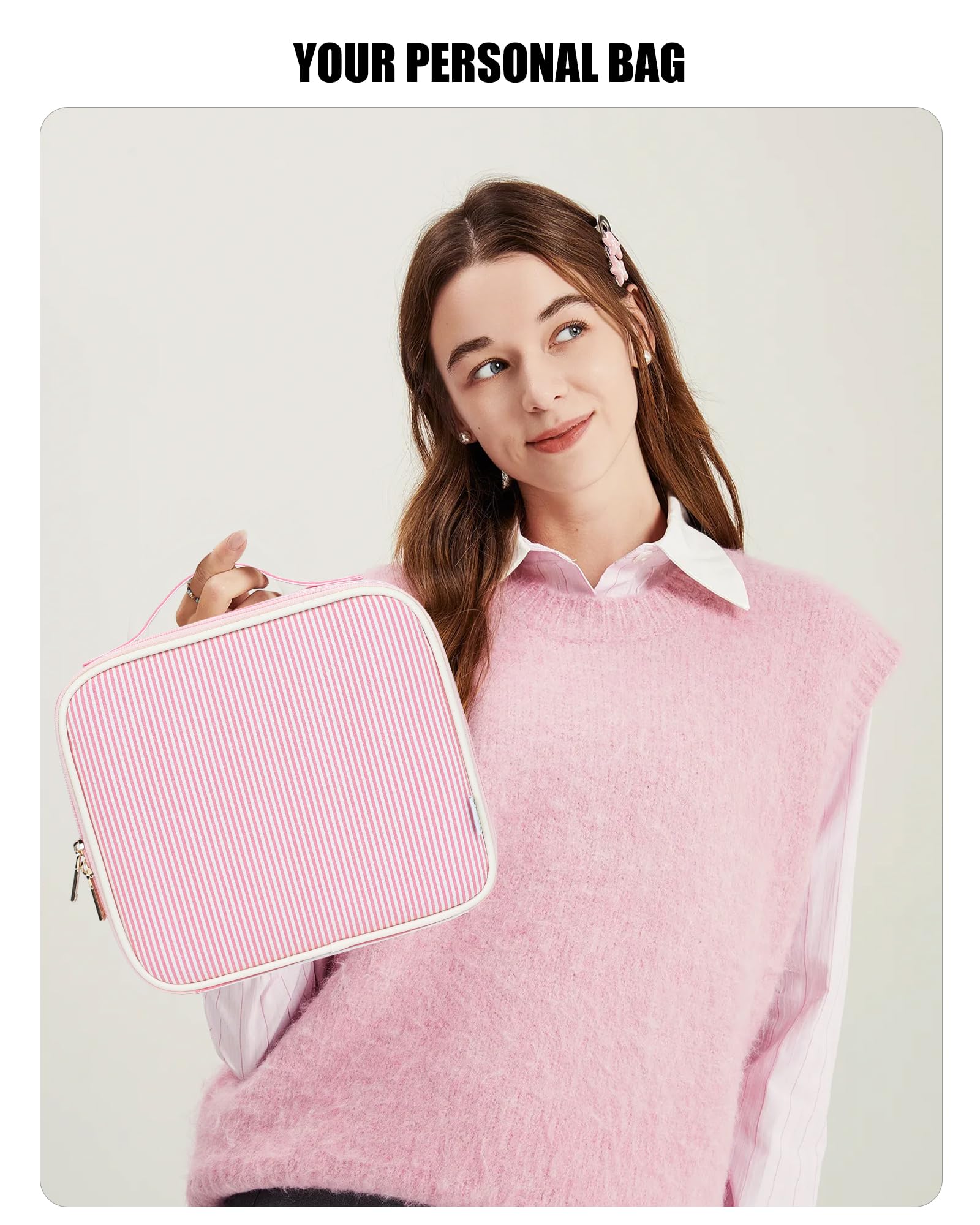 Travel Makeup Bag With LED Mirror