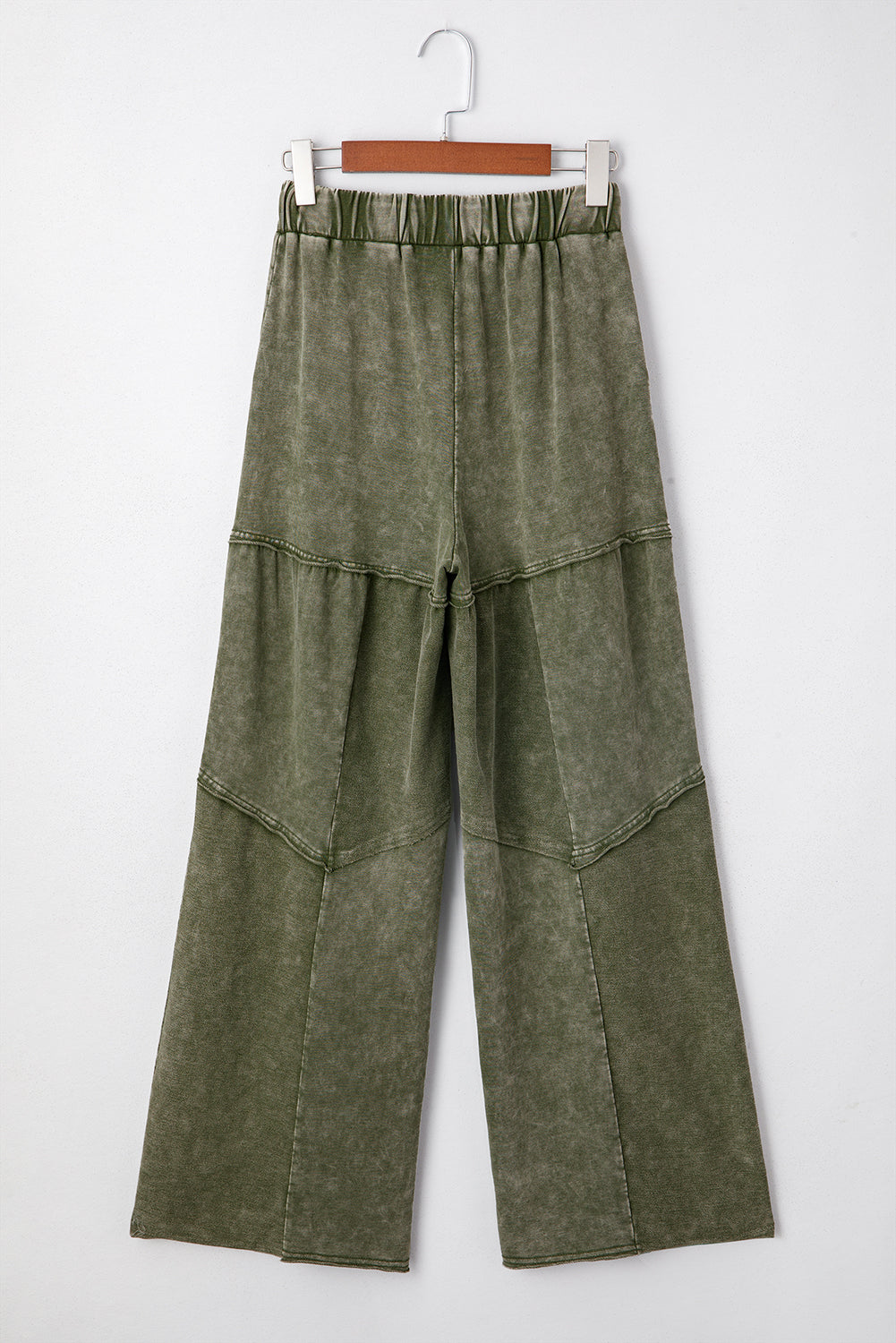 Boho Vineyard Green Mineral Wash Wide Leg Pants
