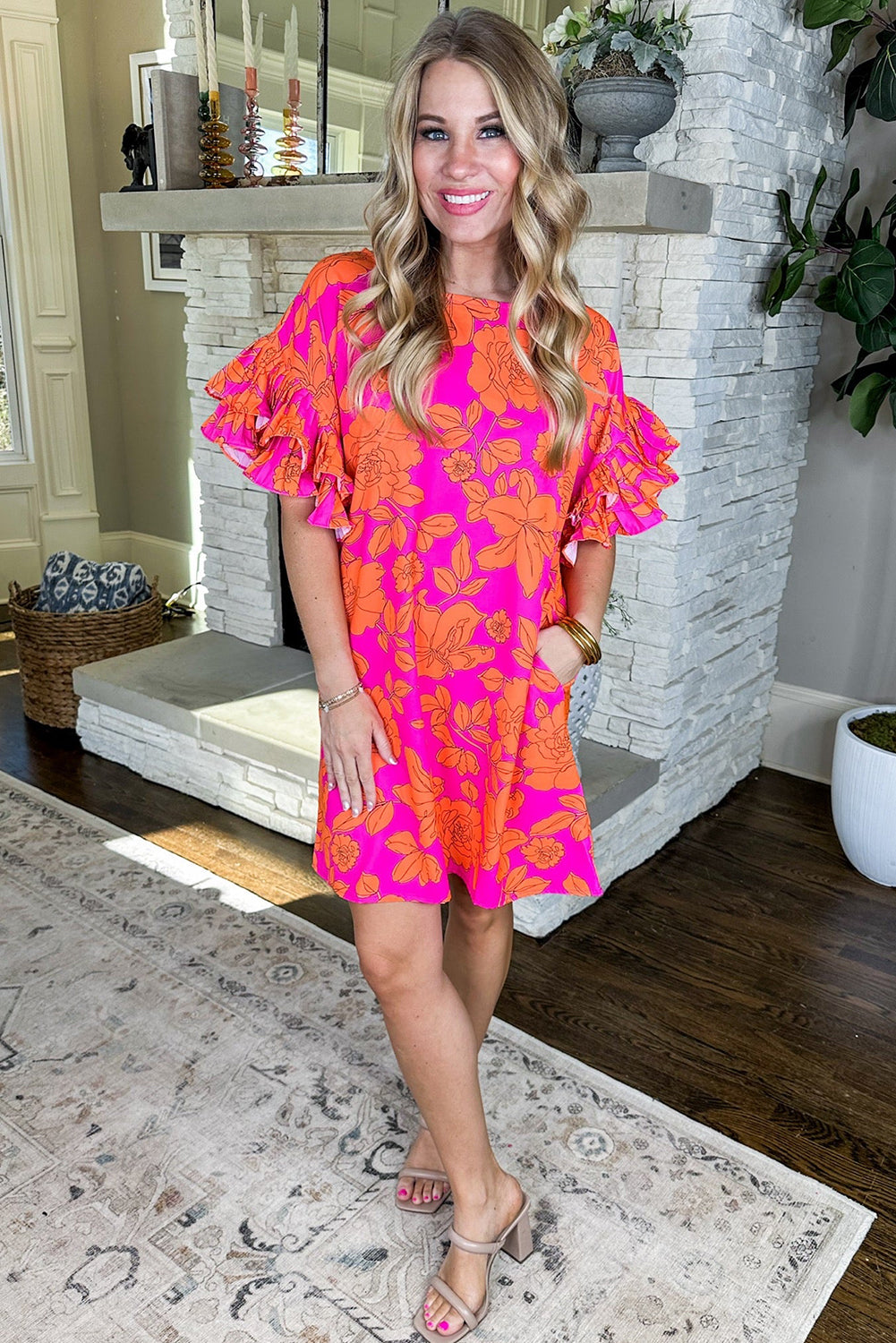 "Playful In Pink" Floral Dress