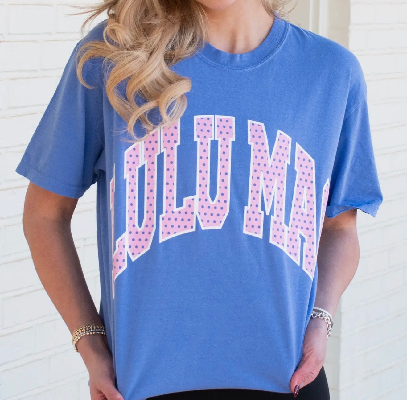 Blue Polka Logo- Lulu Mac Tee