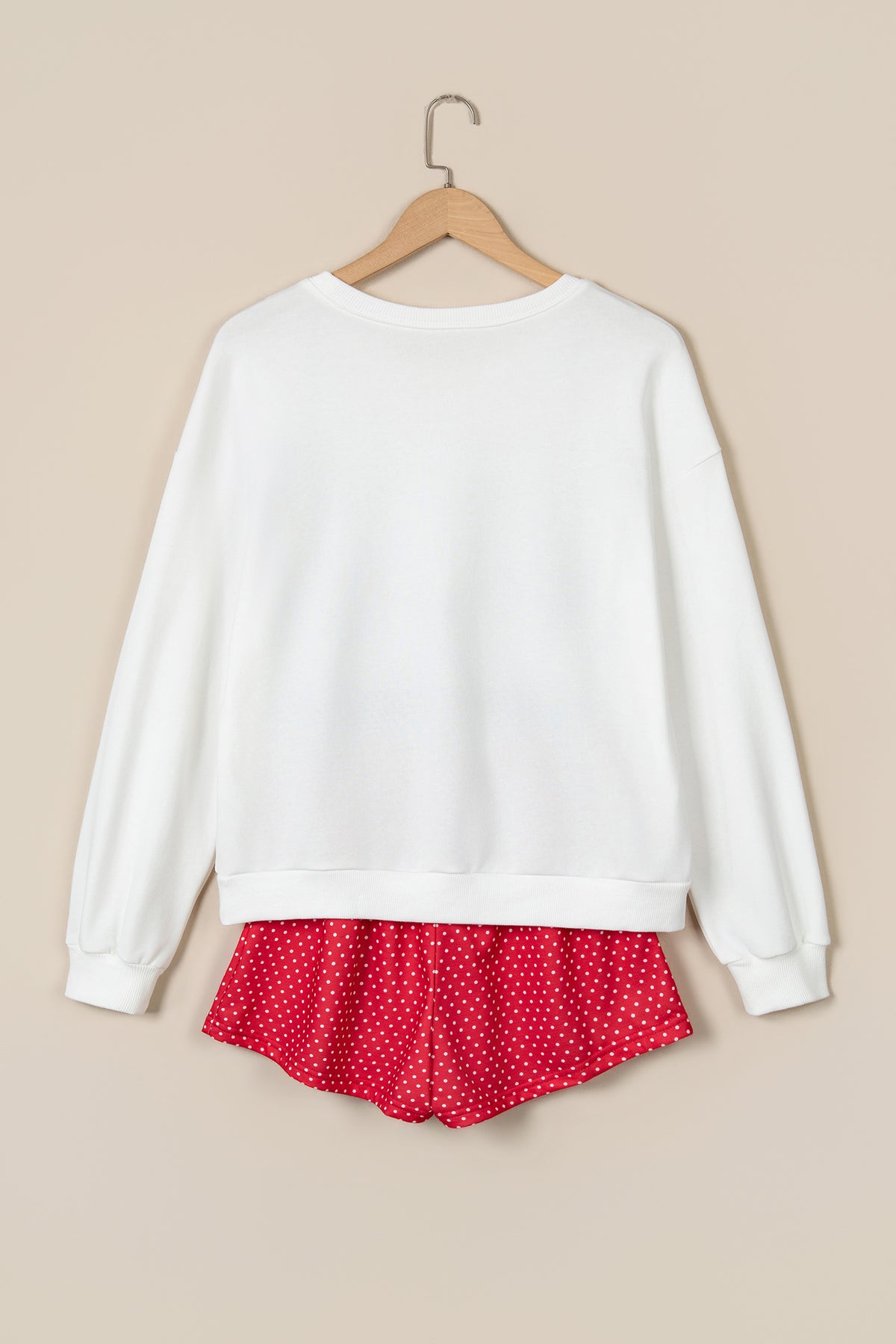 Plaid MERRY Long Sleeve Top and Shorts Set