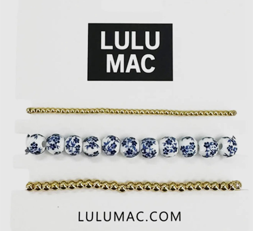 Lulu Mac Blue Chinoiserie Bracelet Stack