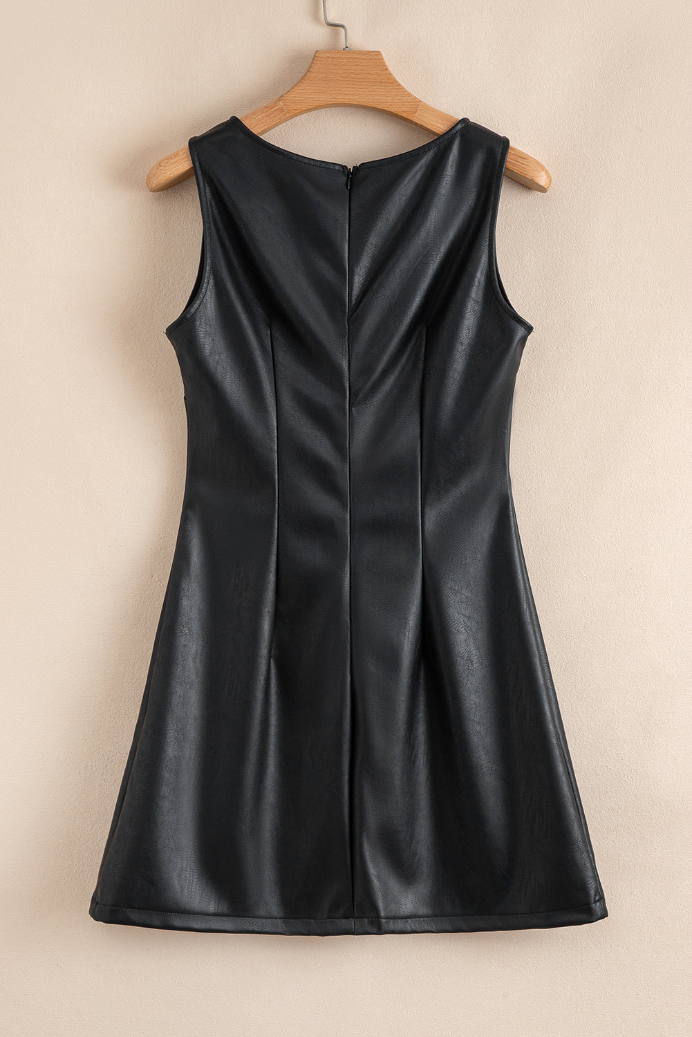 "Concert Chic" Black Faux Leather Dress