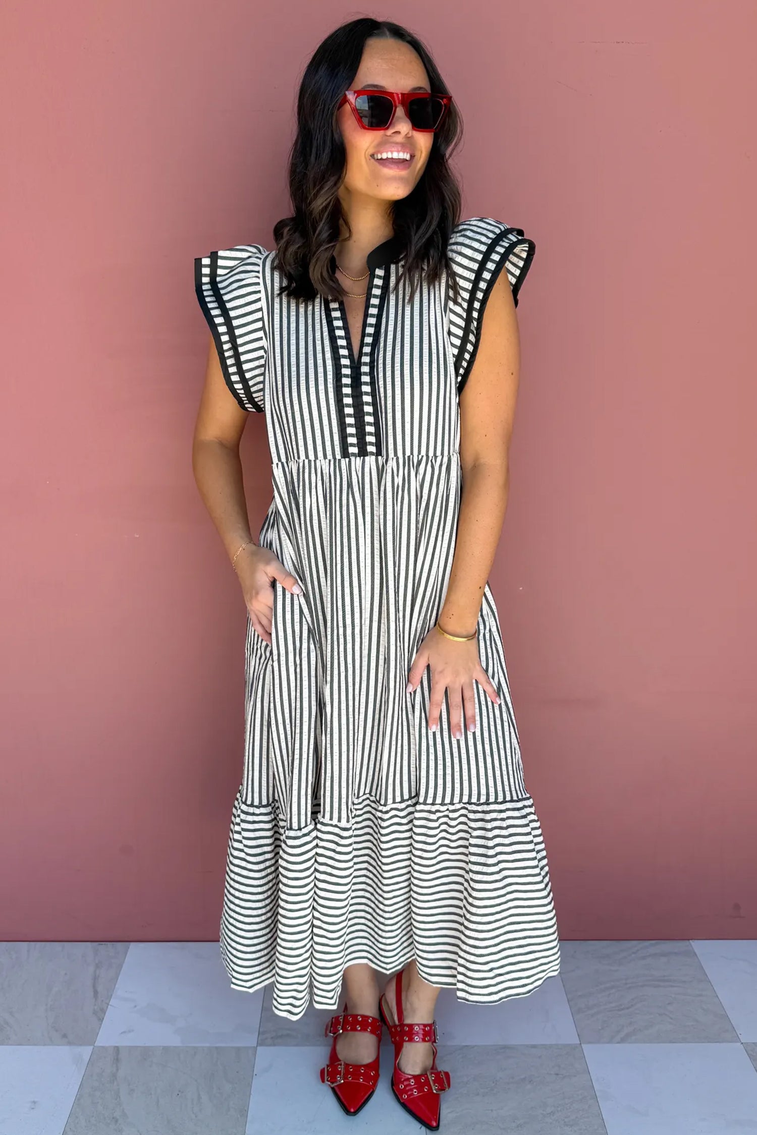 "Style In Stripes" Plus Size Maxi Dress