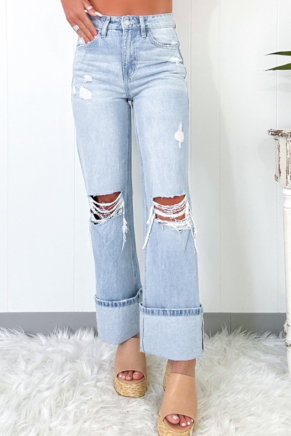 "Dizzy & Distressed" Straight Jeans