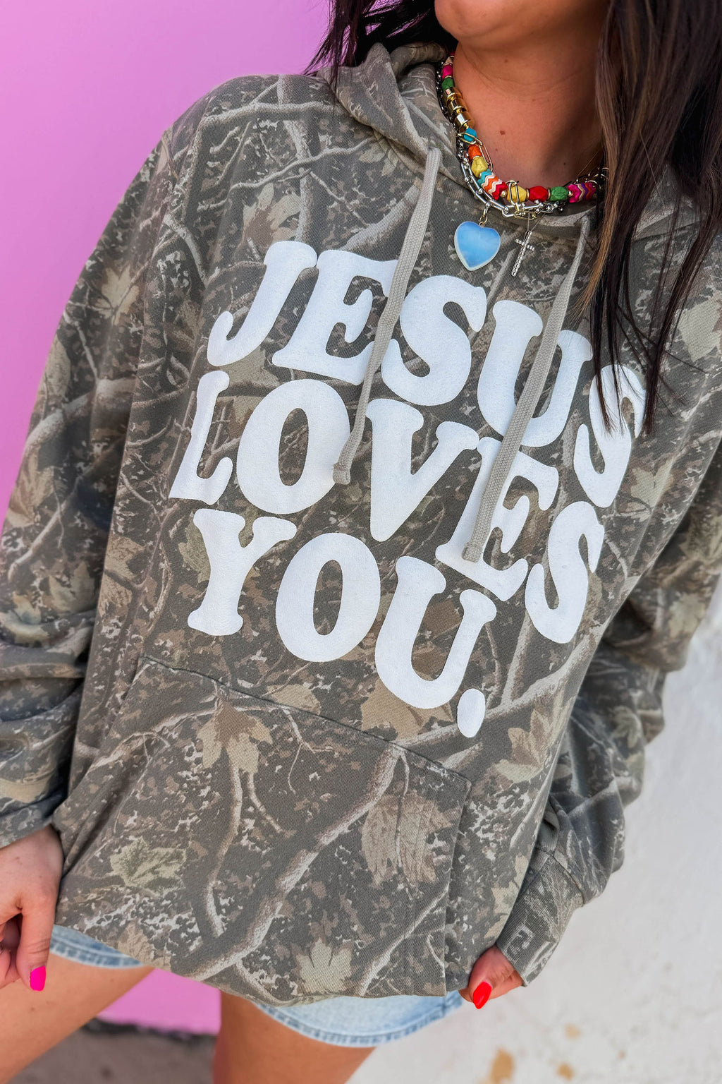 "Jesus Loves You" Camo Hoodie's