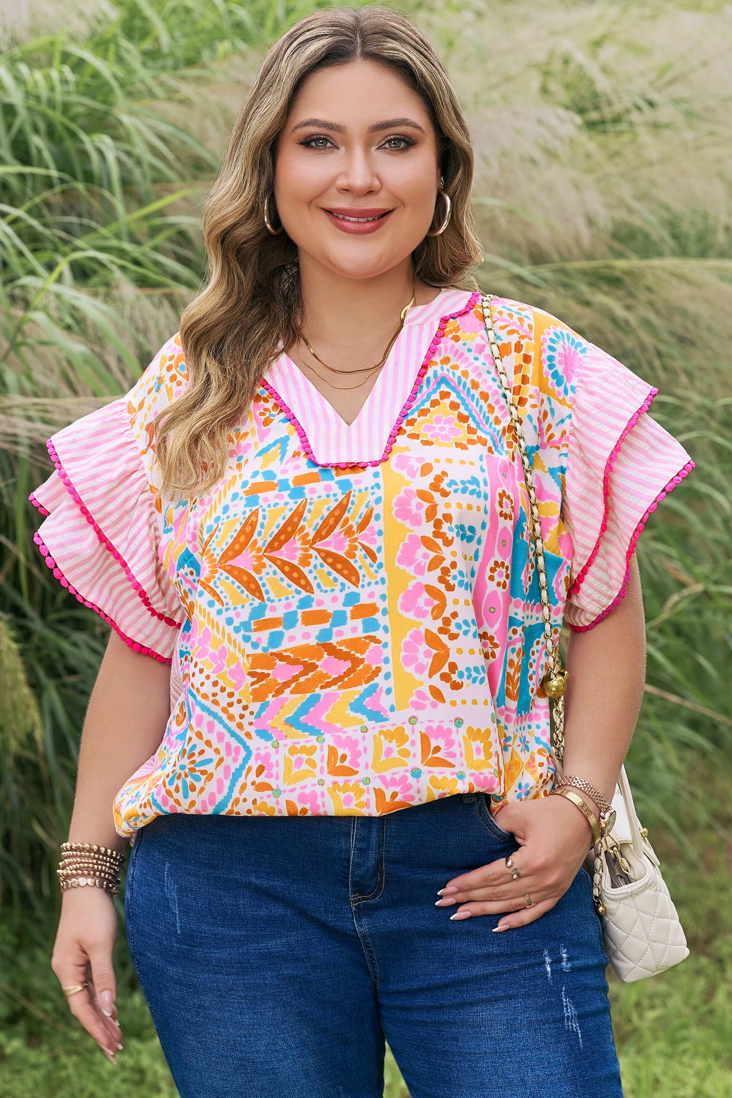 "Pretty Playful" Plus Size Blouse