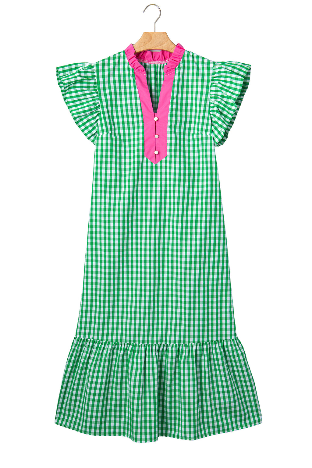 "Graceful In Green" Gingham Dress