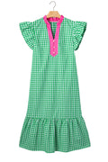 "Graceful In Green" Gingham Dress