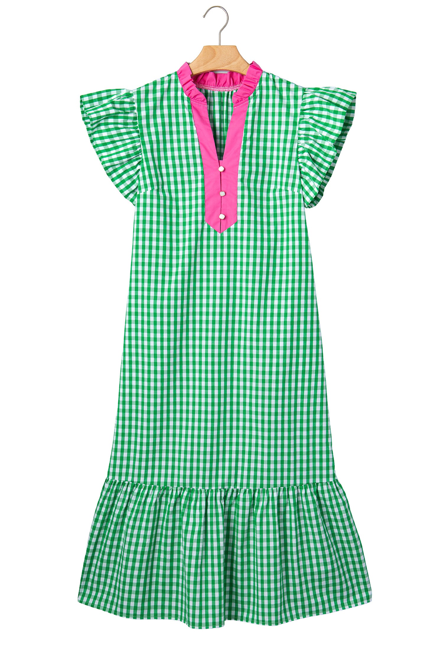 "Graceful In Green" Gingham Dress