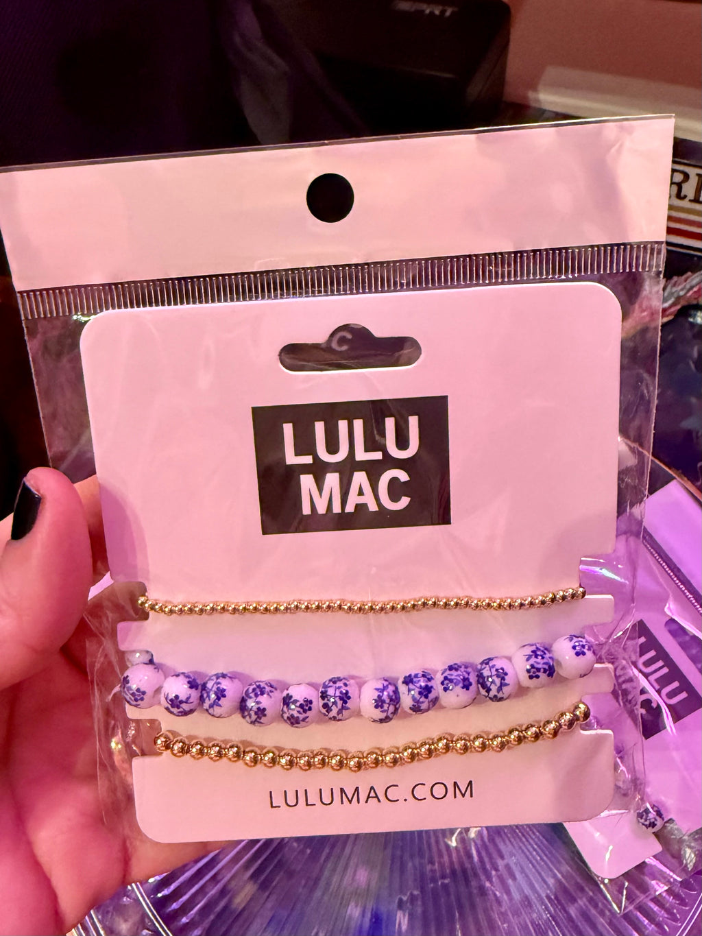 Lulu Mac Blue Chinoiserie Bracelet Stack