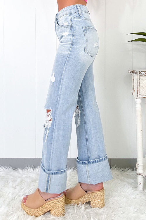 "Dizzy & Distressed" Straight Jeans