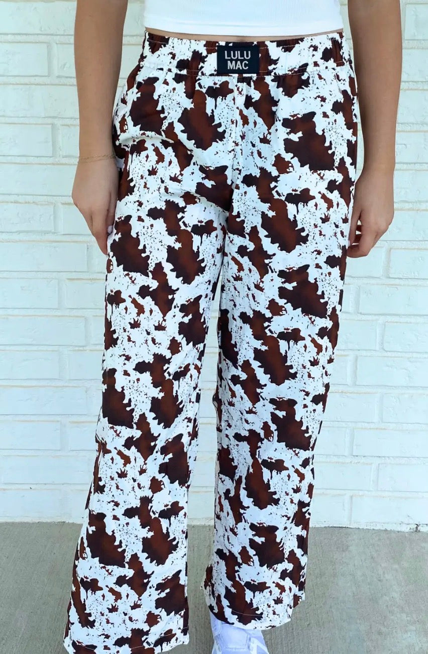 Lulu Mac Cow Print Pants-(Pre-Order)
