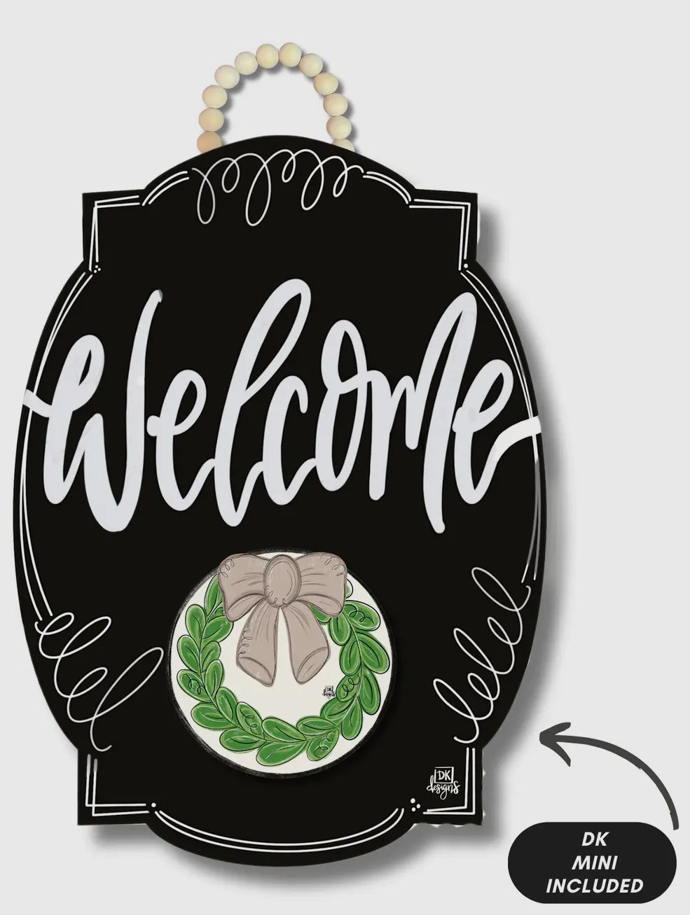Black Bloom "Welcome" Hanger + Mini