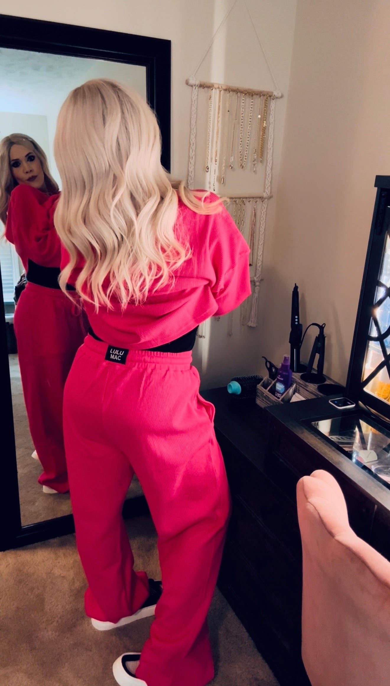 LuLu Mac Leopard Waffle Longsleeve Top