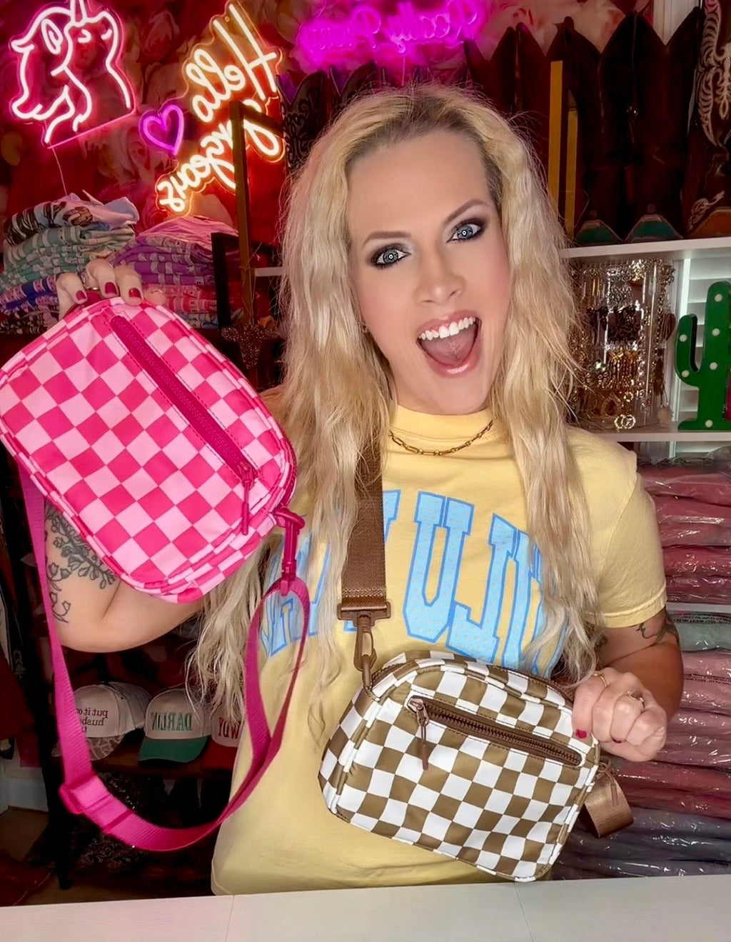 The “Mary Poppins” Brown Check Crossbody