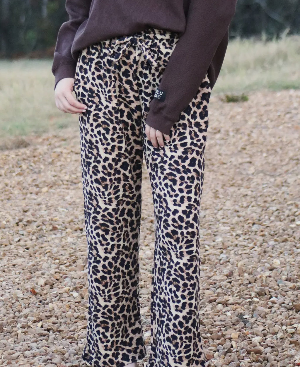 LuLu Mac Leopard Waffle Longsleeve Top