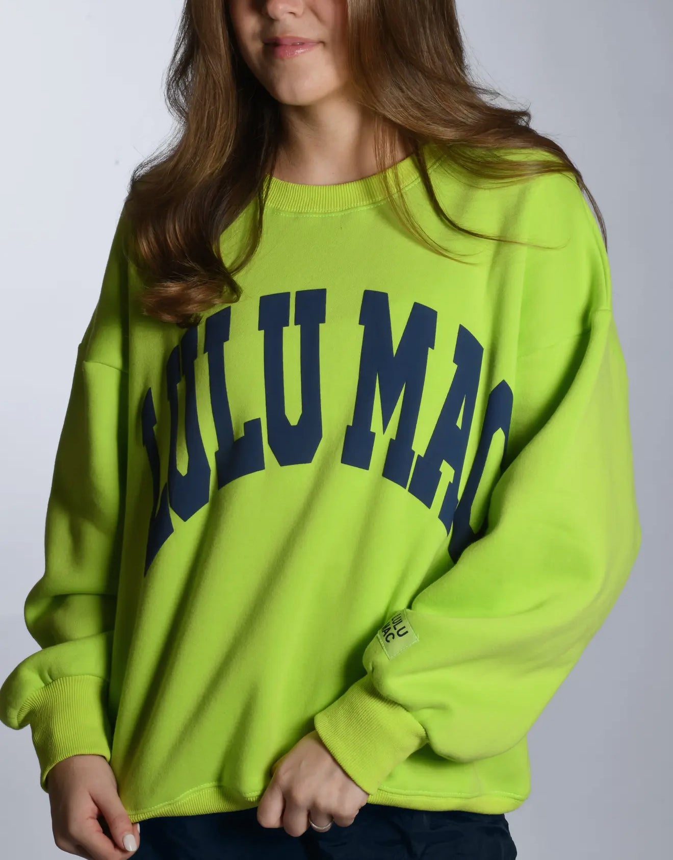 Lulu Mac Sweatshirt Chartreuse/Navy - Puff Logo